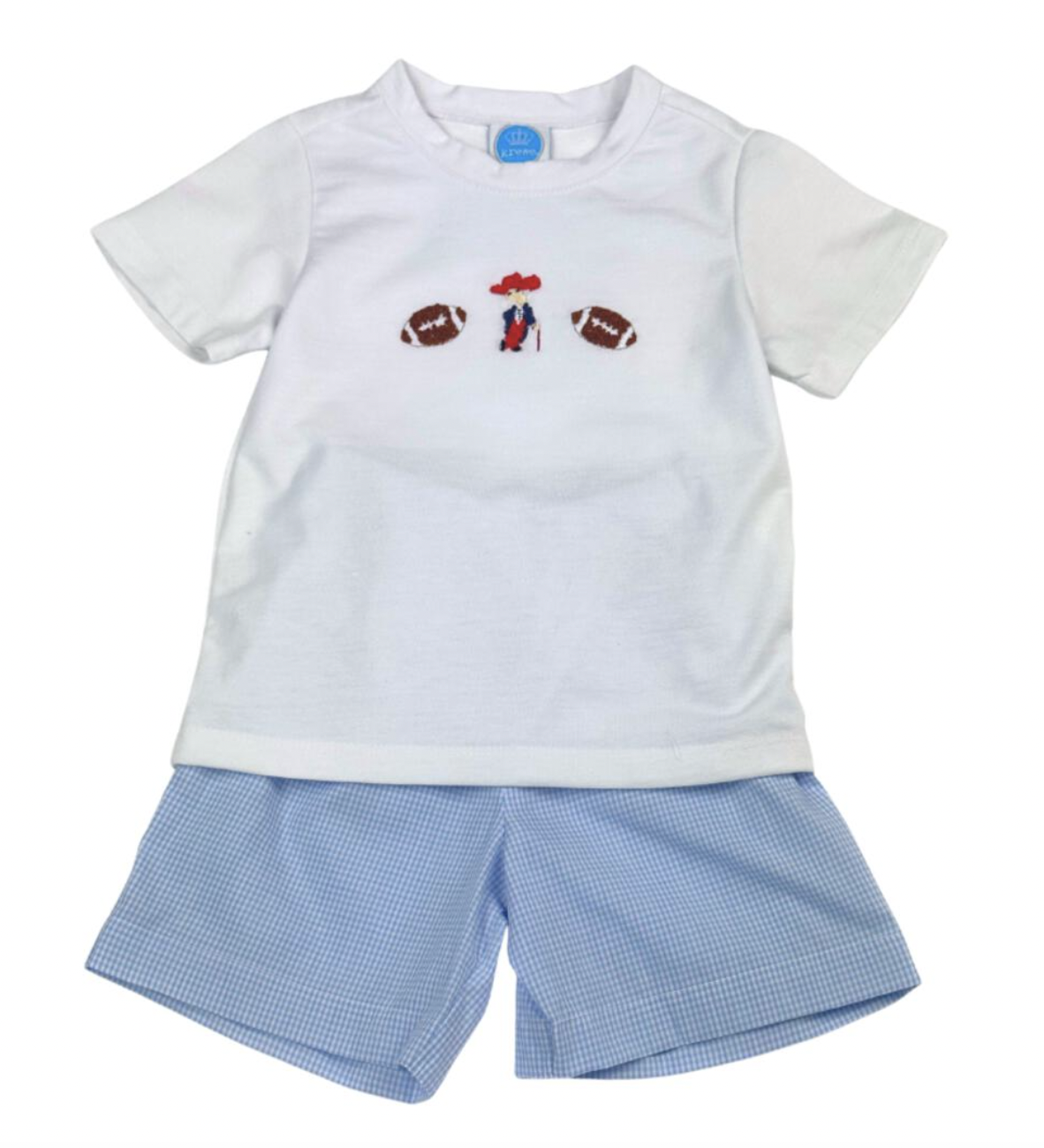 Rebels Light Blue French Knot Short Set