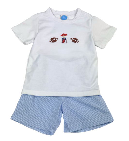 Rebels Light Blue French Knot Short Set
