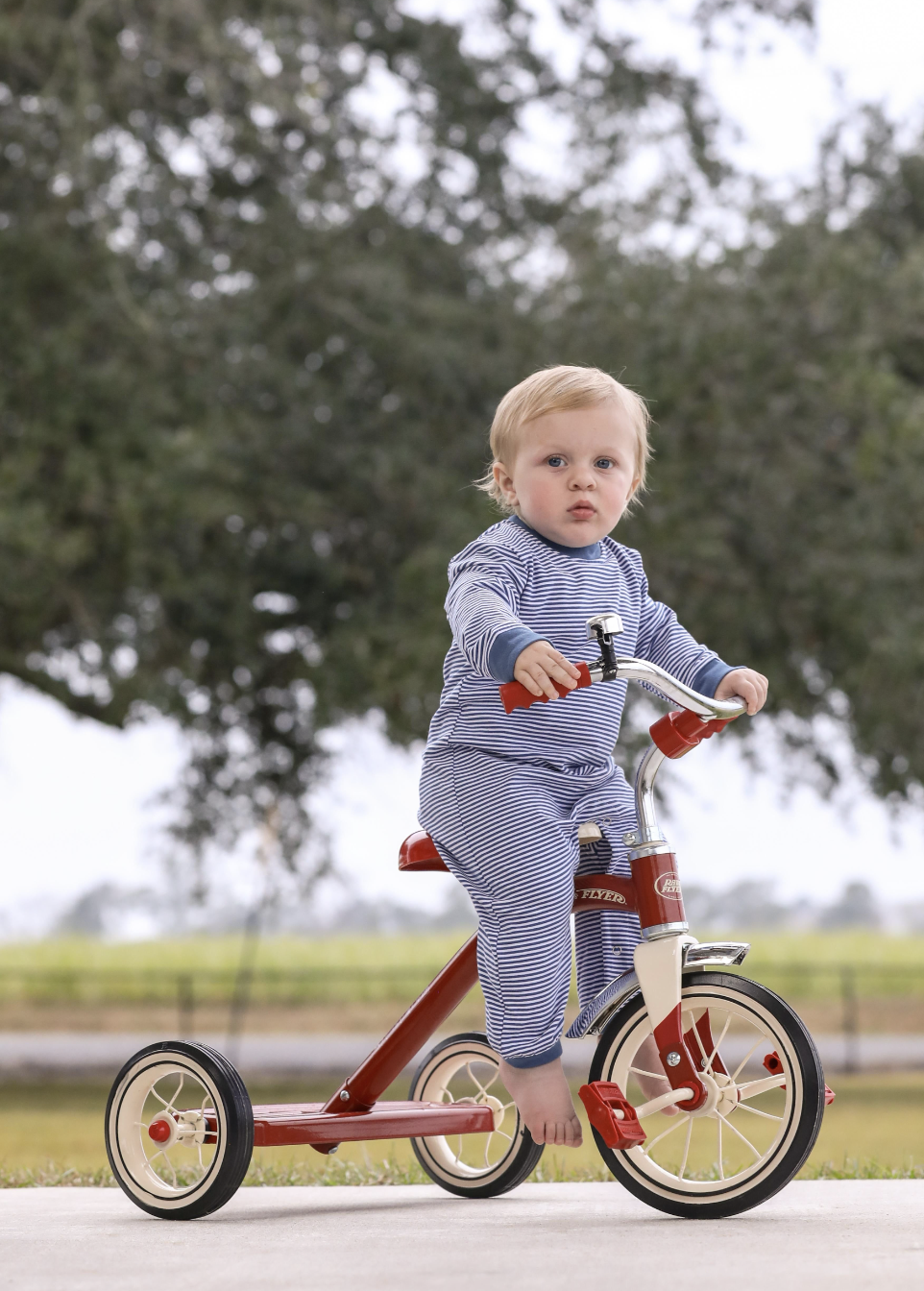 TSK Miller Long Sleeve Romper Blue Stripe