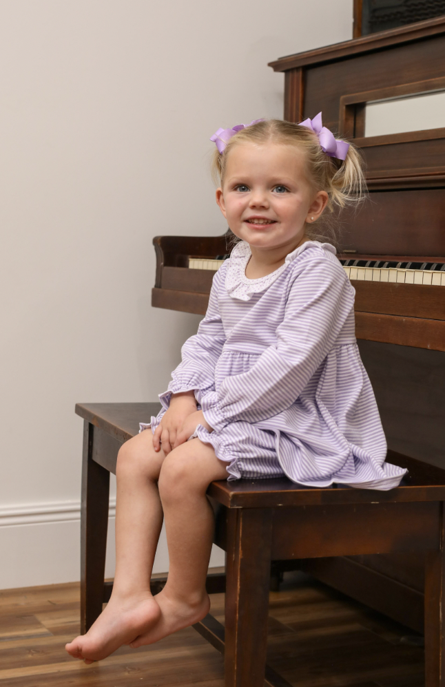 TSK Georgia Bloomer Set Lavender Stripe