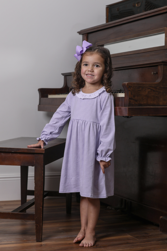 TSK Georgia Dress Lavender Stripe