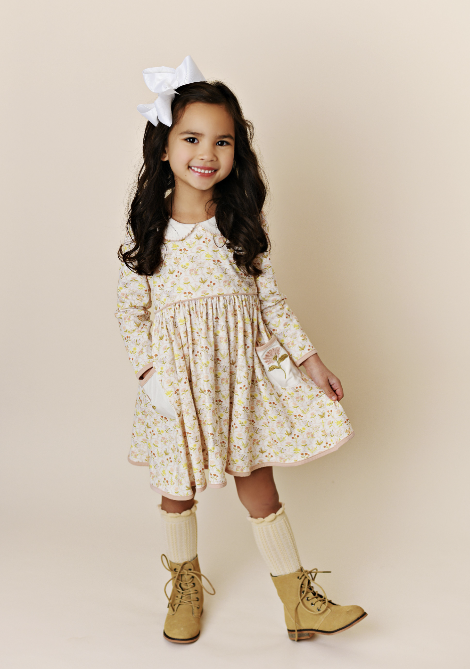 SB Autumn Wildflower Embroidery Pocket Dress