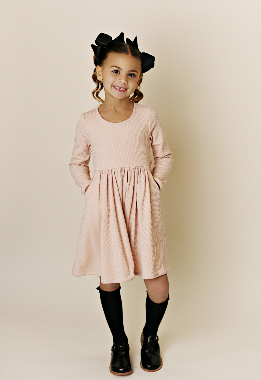 SB Mauve Ribbed Pocket Dress