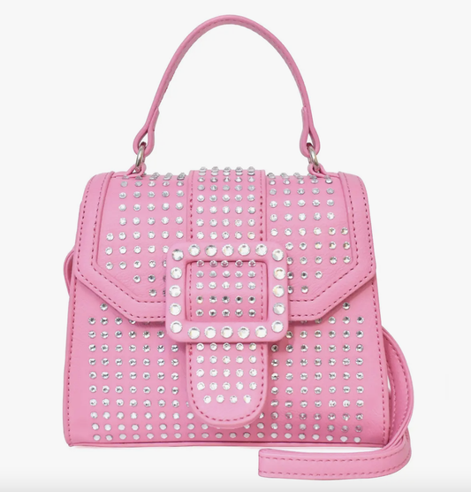 Rhinestone Pink Mini Top-Handle Bag