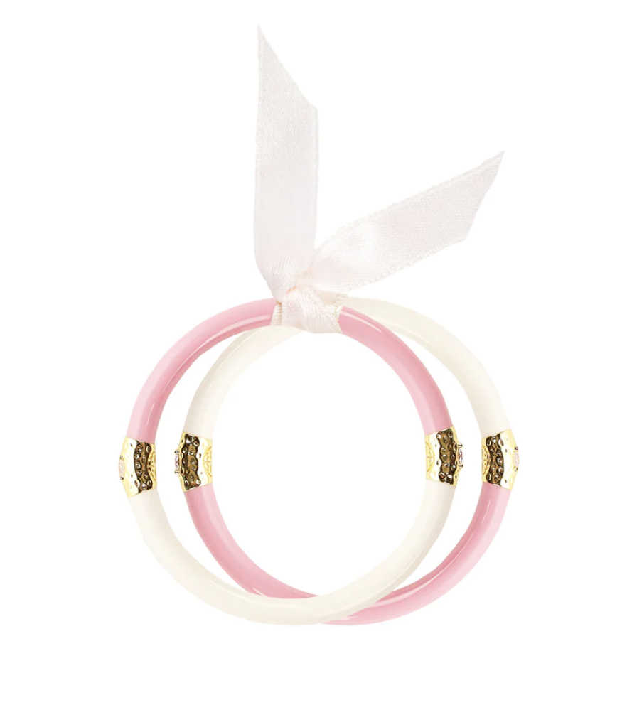 Pink/Ivory Yin Yang Kids Bracelets