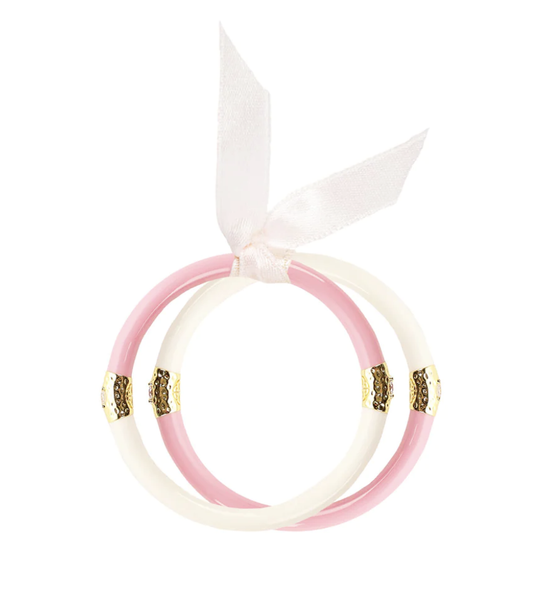 Pink/Ivory Yin Yang Kids Bracelets