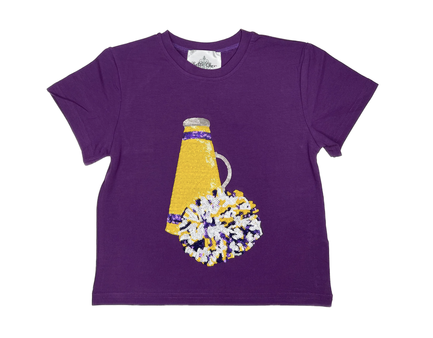 BC Purple and Yellow Megaphone Sequin Shirt