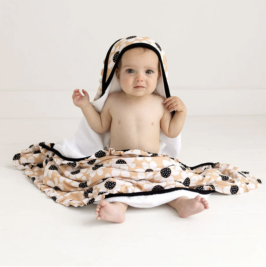 Posh Peanut Reagan Ruffled Hooded Towel