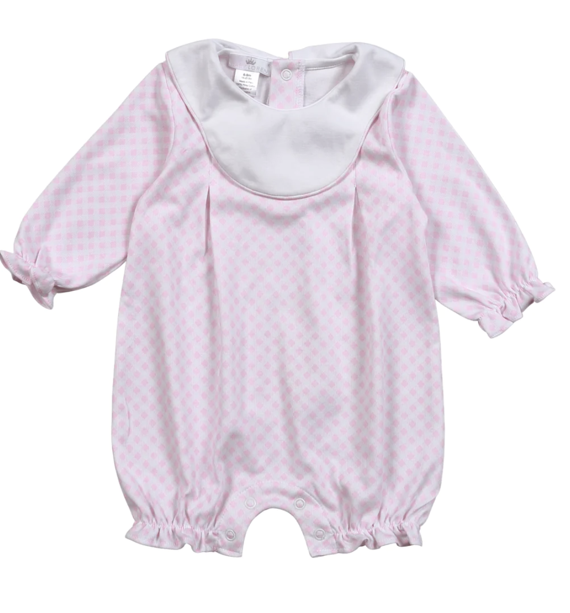 Pink Plaid Bib Pima Bubble