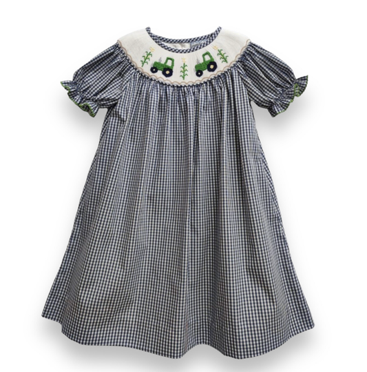 TS Corn Picking Smocked Bishop Dress