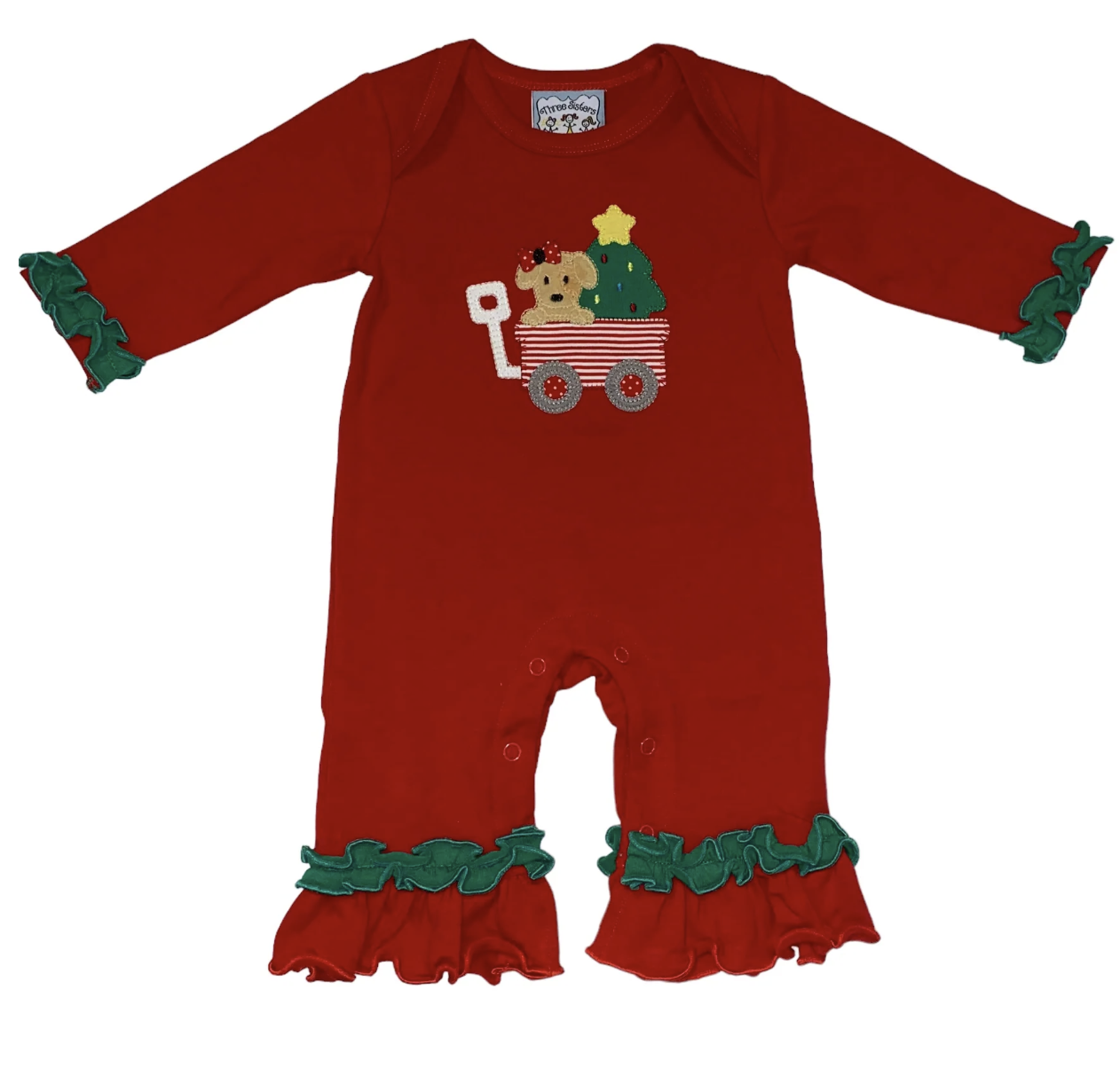 TS Christmas Puppy Girls Romper