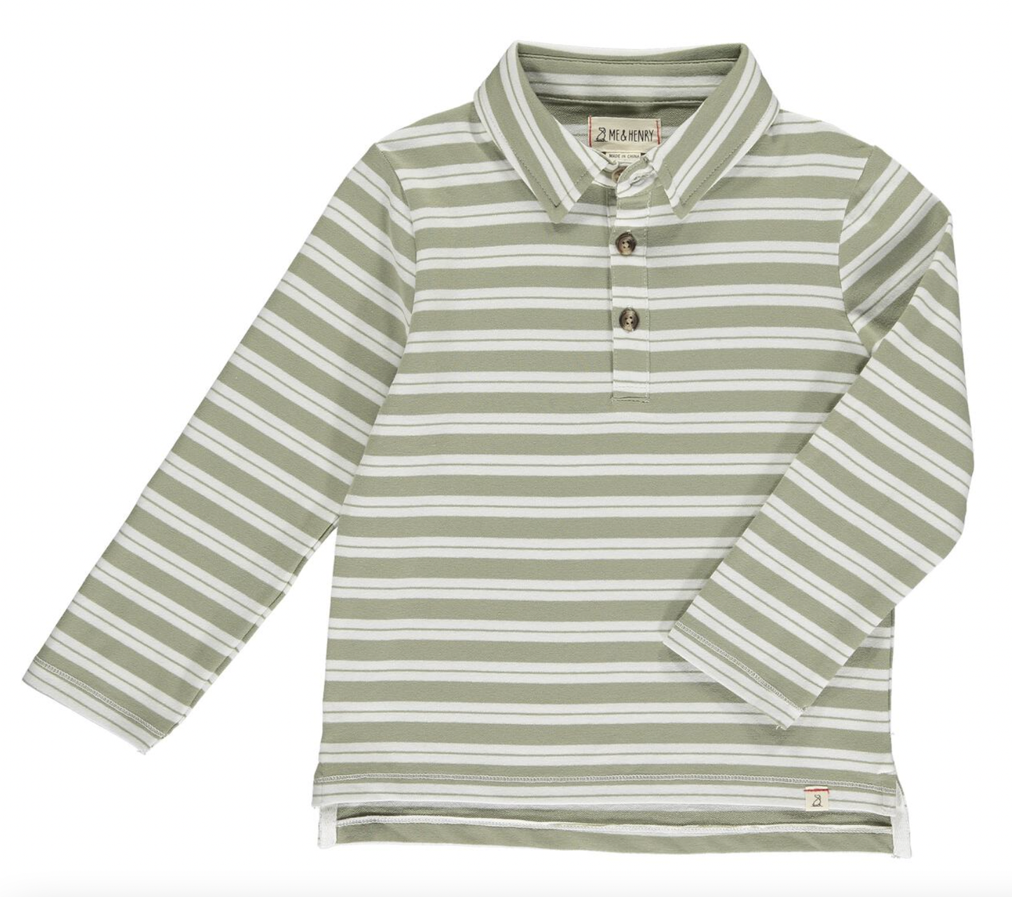 Sage/White Stripe Midway Polo
