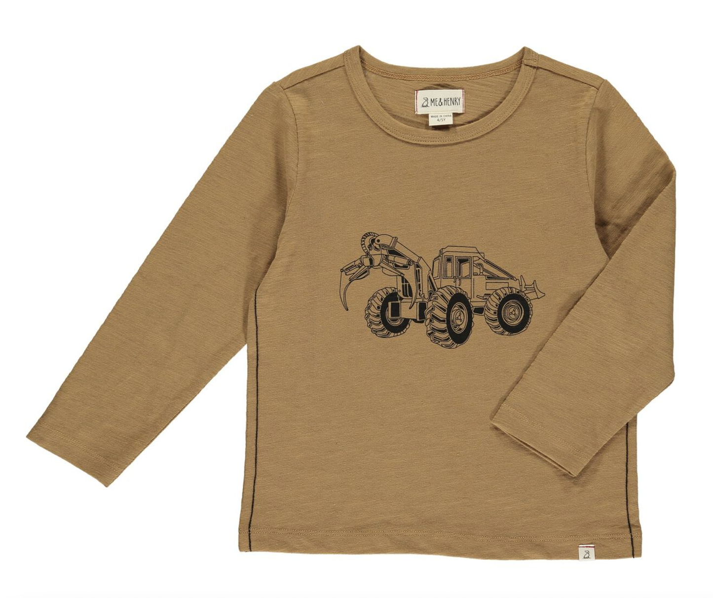 Tan Construction Cherokee Raglan Printed Tee