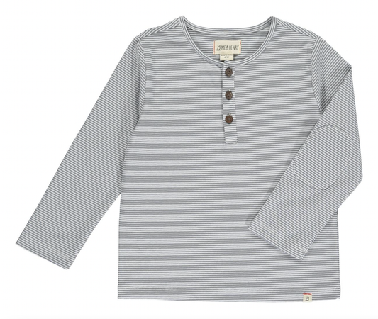 Grey/White Stripe Adams Henley