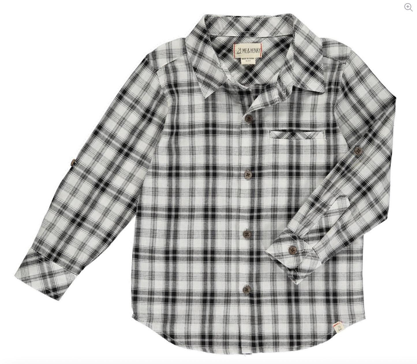 Black/White Plaid Atwood Woven Shirt