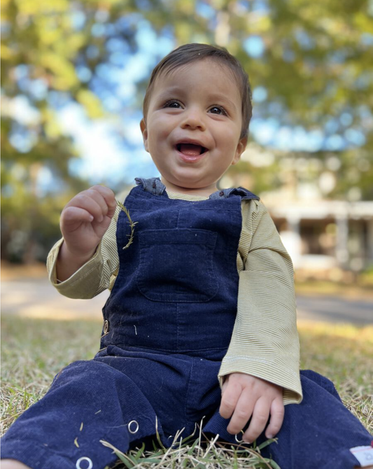 Navy Harrison Cord Overalls