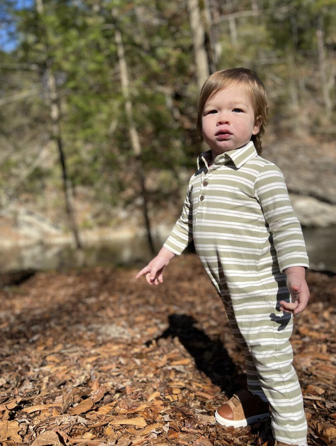 Sage/Cream Kingston Polo Romper