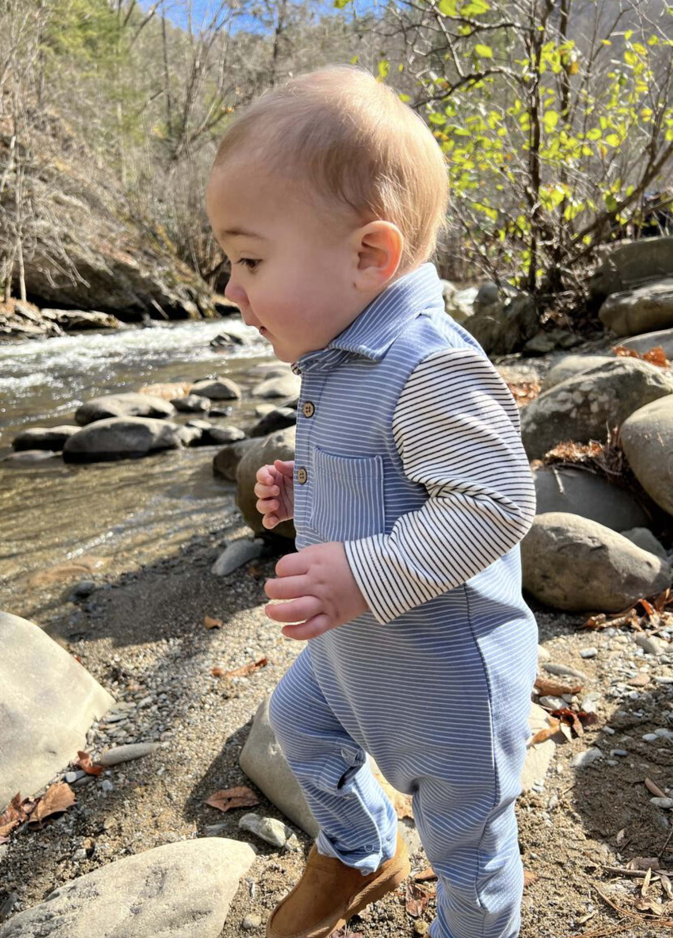 Blue/Cream Arlington Cosy Polo Romper