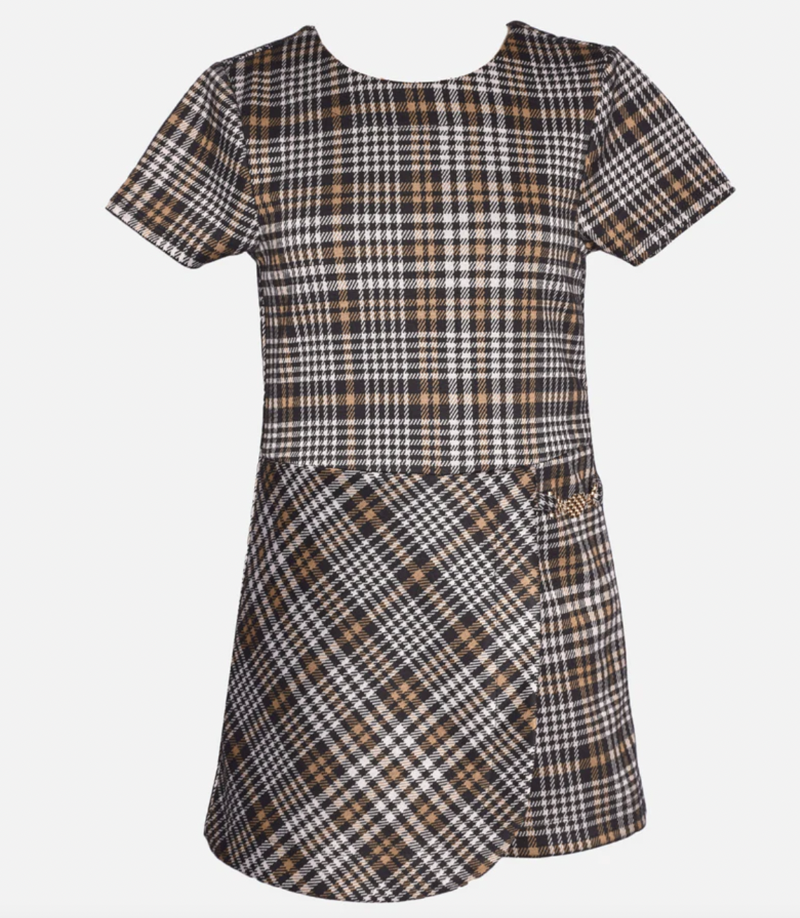 Tan/Black HoundsTooth Skort Dress