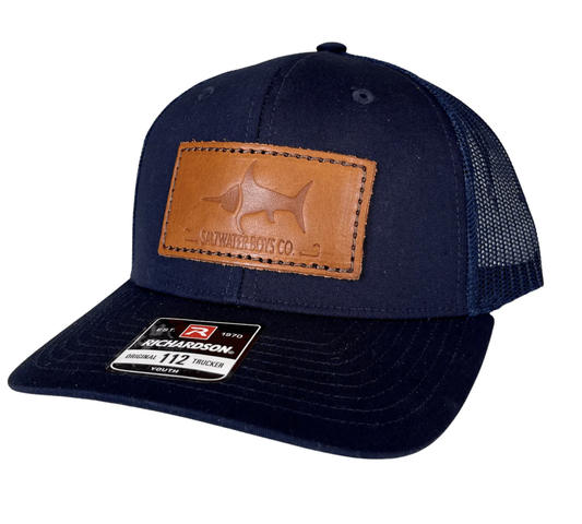 SWB Co. Leather Logo Hat Navy