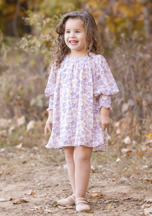 Lavender Dew Crepe Chiffon Dress