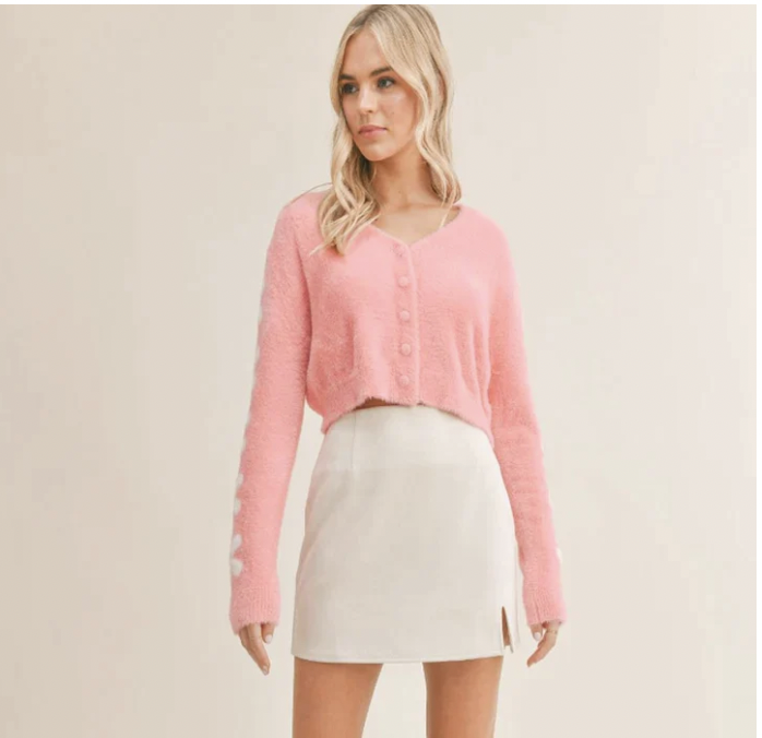 Self Love Fuzzy Flower Cardigan