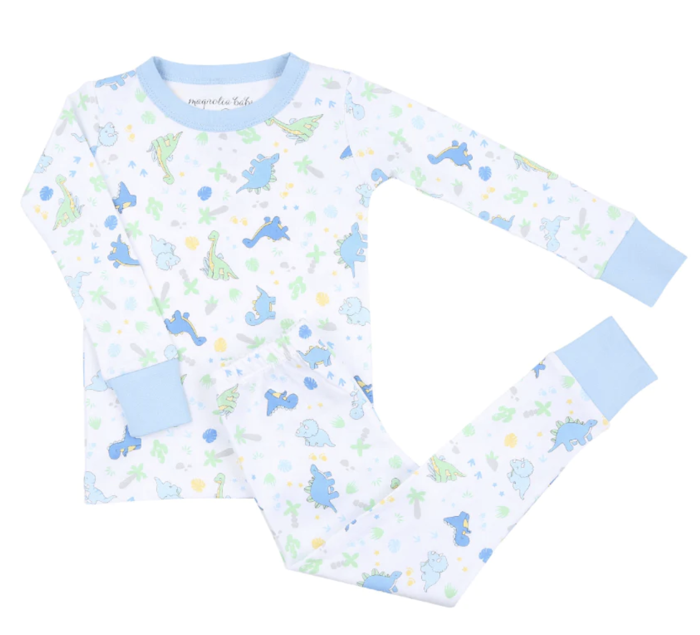 Blue Dinoland Long Pajamas