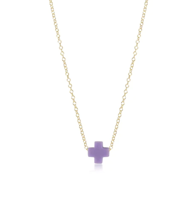 Enewton Egirl 14" Necklace - Signature Cross Purple