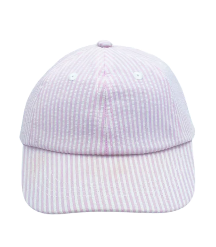 Baby Pink Seersucker Baseball Hat