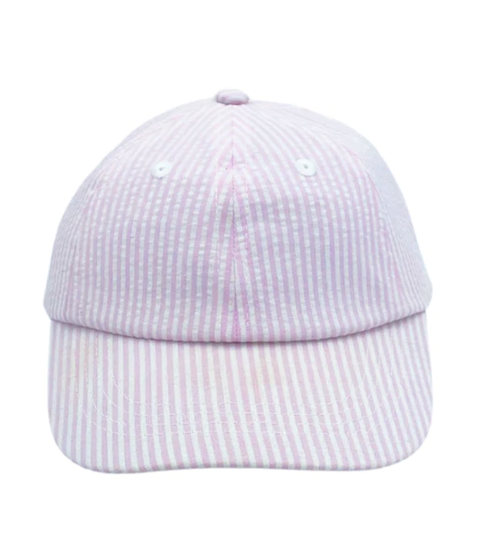 Baby Pink Seersucker Baseball Hat