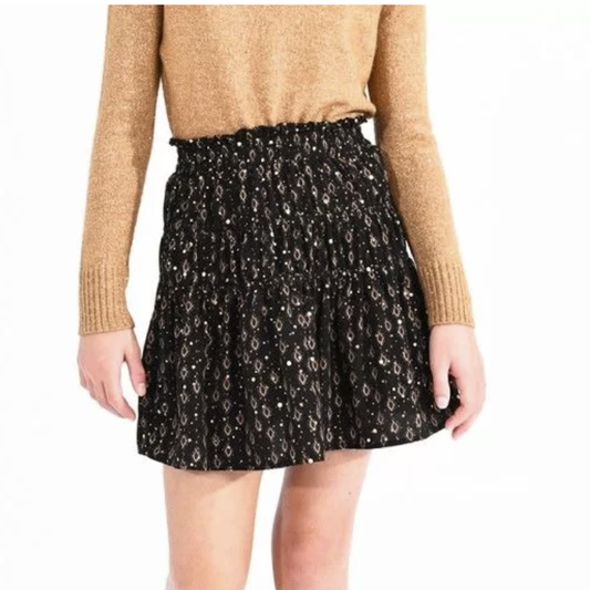 Black Jude Printed Skirt