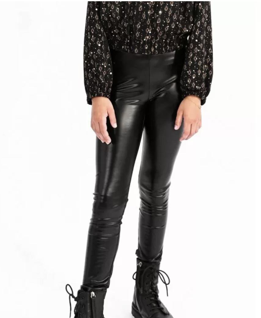 Black Vegan Pleather Leggings