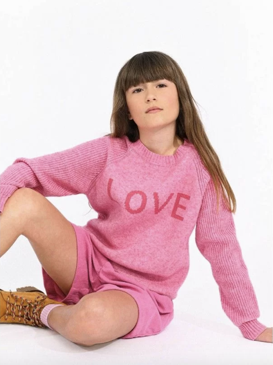 Pink Knit Sweater Love Message