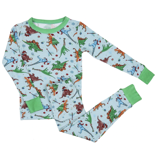 Dino Christmas Long Pajamas