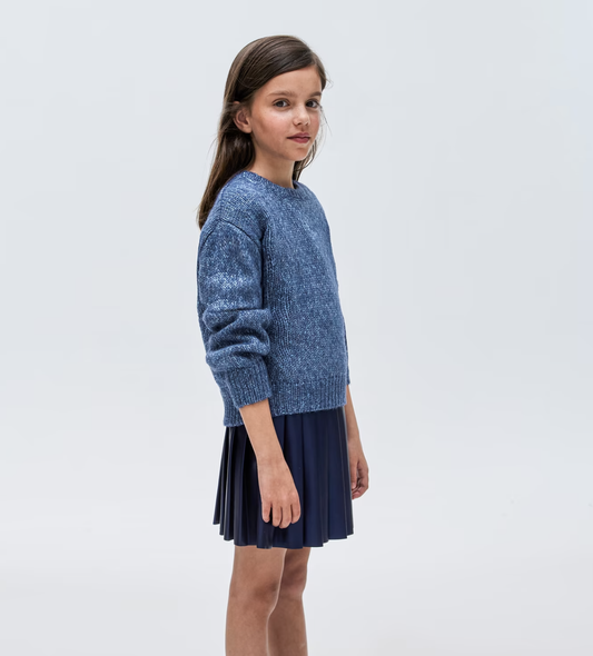 Indigo Sequined Knit Sweater