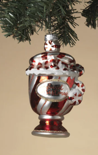 Peppermint Ice Cream Glass Ornament