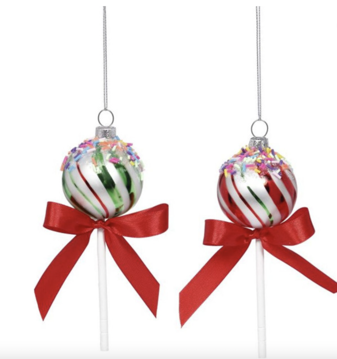 Swirled Lollipop Glass Ornament