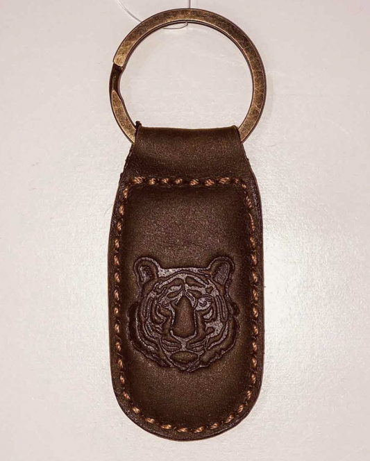 Tiger Leather Embossed Keychain
