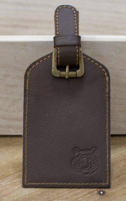 Tiger Leather Embossed Luggage Tag