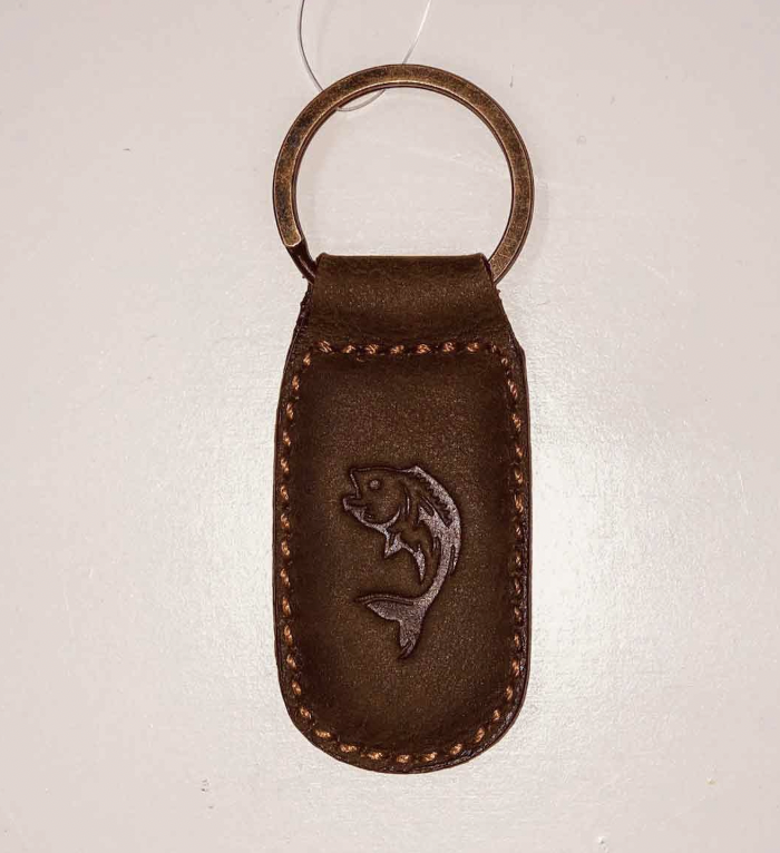 Fish Leather Embossed Keychain