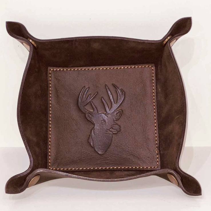 Deer Leather Embossed Valet tray