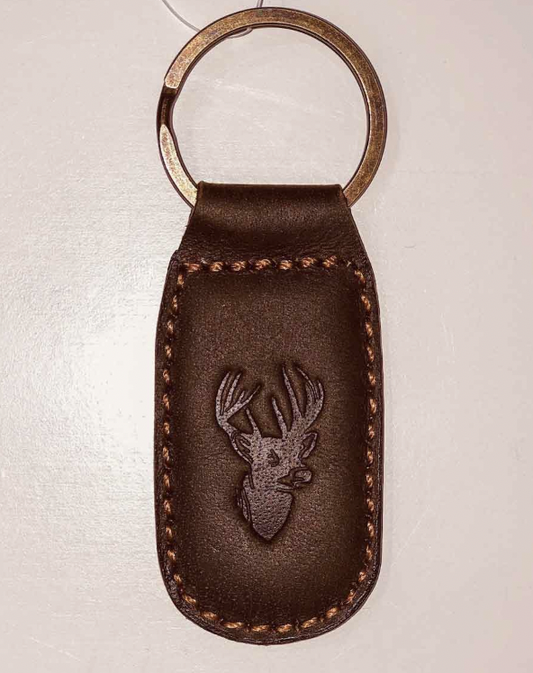 Deer Leather Embossed Keychain