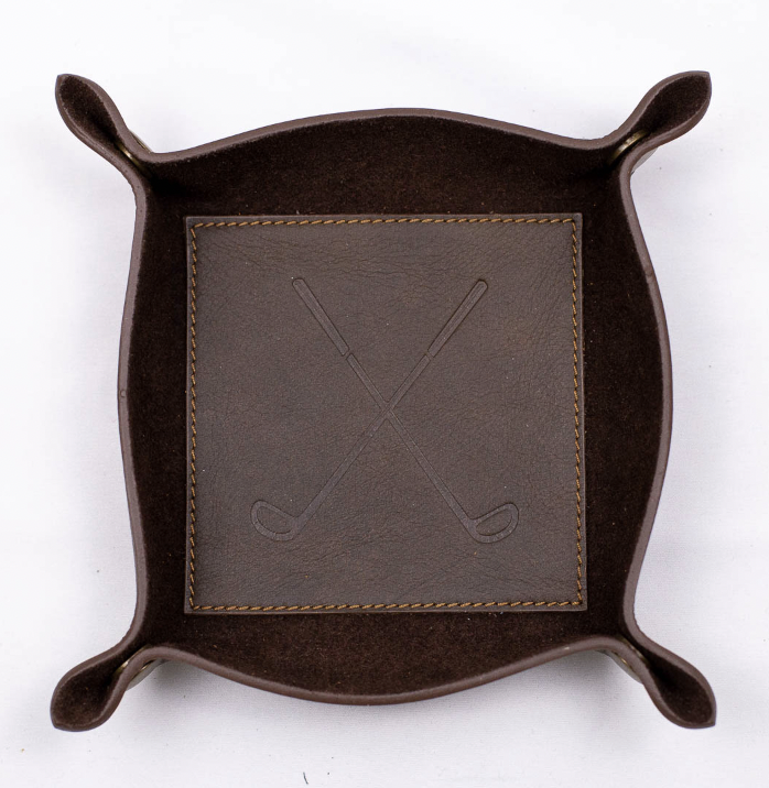 Golf Leather Embossed Valet Tray