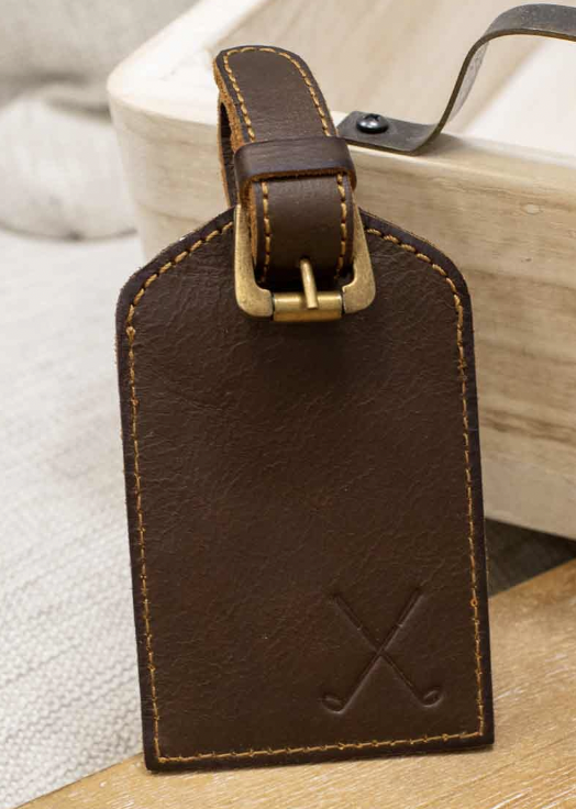 Golf Leather Embossed Luggage Tag