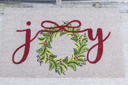 Joy Wreath Coir Doormat