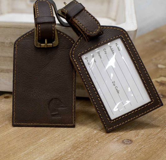 Duck Leather Embossed Luggage Tag