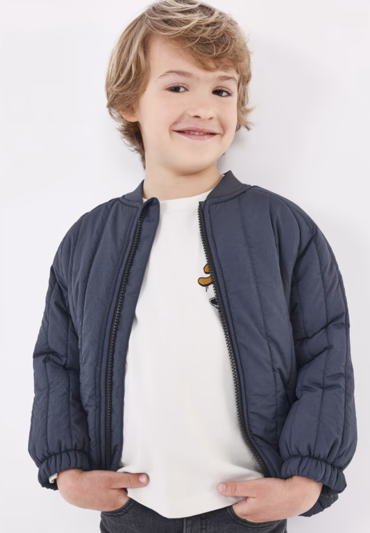 Boy Navy Quilted Jacket