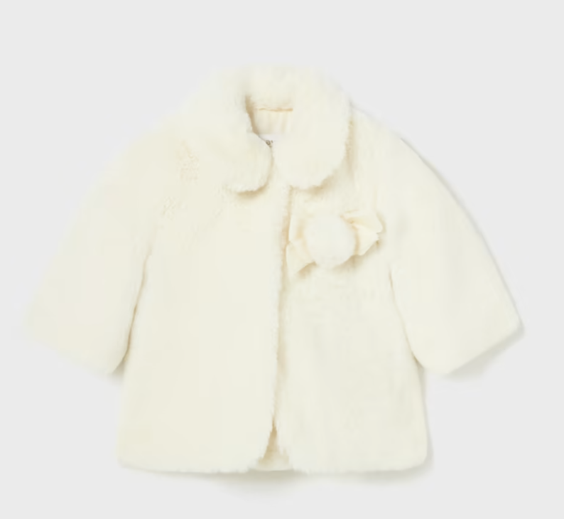 Off-White Newborn Faux Fur Coat
