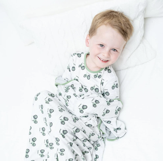 Big Kid Blanket Tractor/Glacier Grey