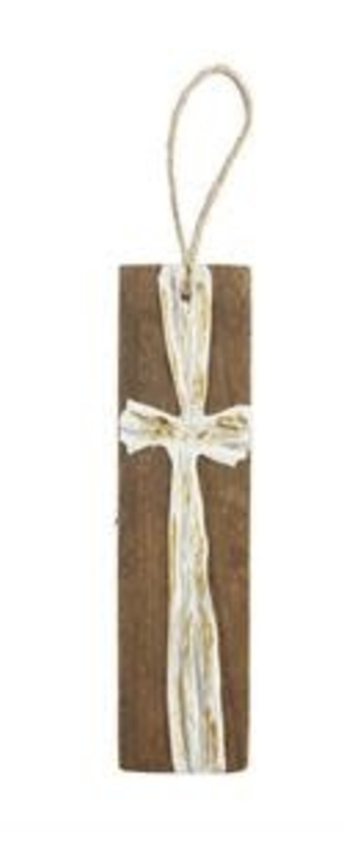 Mudpie Cross Christmas Wood Ornament